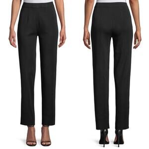 Exclusively Misook Petite Large Straight Leg Knit Pants Black